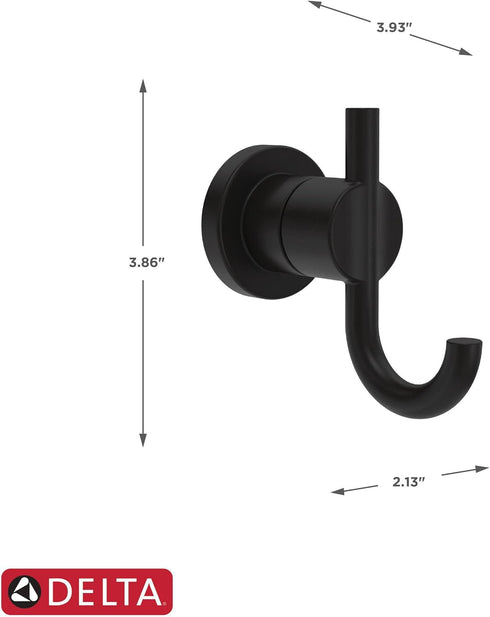 Delta NIC35-MB Nicoli Double Towel Hook Bath Hardware Accessory in Matte Black...