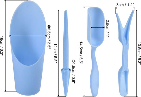 MECCANIXITY Garden Shovel Hand Tools Transplanting Succulent Cultivation Digging Scoops Kits, Blue...