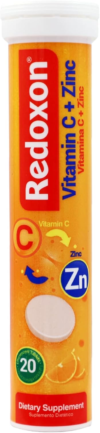 Redoxon Vitamin C + Zinc, Effervescent Tablets of Vitamin C and Zinc, Helps Support Your Immune System, Orange Flavor, 20 Effervescent Tablets, 2....