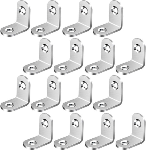 L Bracket Corner Brace Joint Right Angle 90 Degree Fastener Wood Support for Shelves Braces Mounting Brackets with Screws for Furniture Chairs Woo...