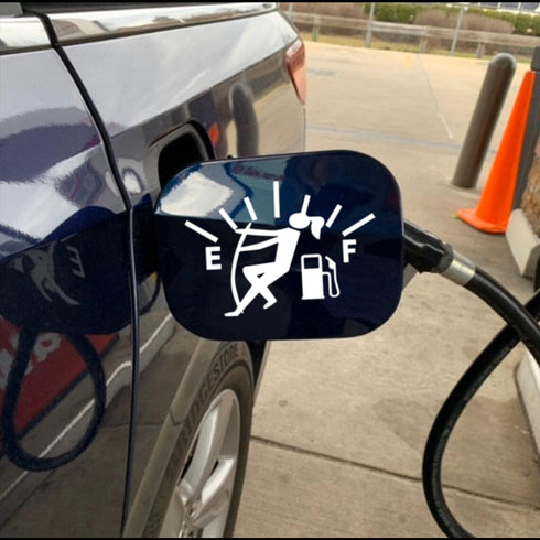 HungMieh 2 PCS Funny Car Decals, Gas Gage Empty Stickers High Gas Consumption Graphics-Heat&Water-Resistant No Peeling Off, Reflective Silver...