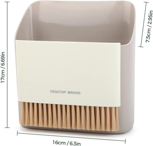 Small Broom and Dustpan Set, Portable Hand Whisk Broom Brush, Mini Hanging Trash Can, Soft Bristle Household Brooms with Dust Pan Combo Set for Cl...