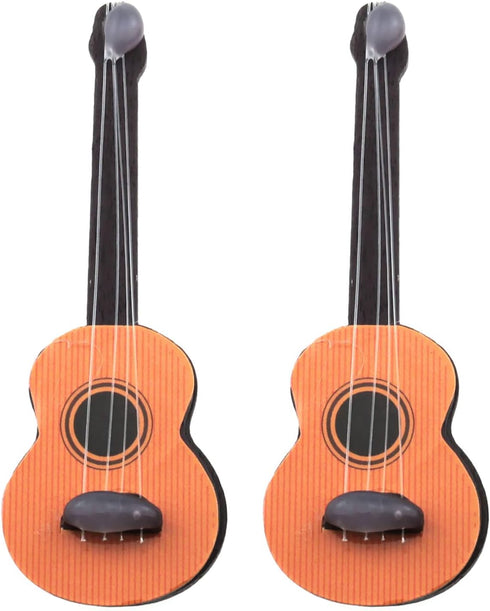E-outstanding 2PCS Miniature Guitar Wooden Base Guitar Dollhouse Mini Musical Instrument Photo Props Doll House Model Home Decoration...