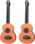 E-outstanding 2PCS Miniature Guitar Wooden Base Guitar Dollhouse Mini Musical Instrument Photo Props Doll House Model Home Decoration...