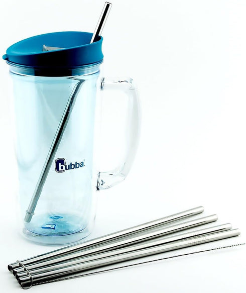 4 Pack Cocostraw for Bubba Envy 32 & 48 oz Big Tumbler PerfectFIT 18/8 Stainless Steel Drinking Straws With Cleaning Brush...