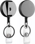 2 Pack Heavy Duty Retractable Badge Holder Reel, Will Well Metal ID Badge Holder with Belt Clip Key Ring for Name Card Keychain [All Metal Casing,...