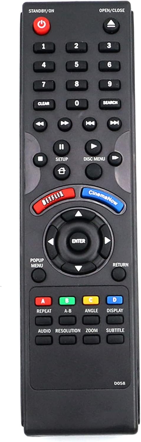 New D058 Replacement Remote Control Compatible with Dynex Blu-ray Disc DVD Player NS-WBRDVD1 NS-WBRDVD2 NS-BRDVD3 NS-BRDVD4 DX-WBRDVD1 NSWBRDVD1 N...