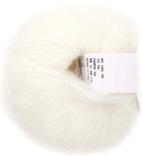 Mohair Knit Soft Angora Long Wool Yarn Hot with a Crochet Popular for DIY Weave(white)......