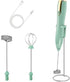 Electric Milk Frother for Matcha, Hot Chocolate, Coffee Creamer,Handheld Design, 304 Stainless, 2 Heads Type-C Rechargeable Foam Blender with 3 Sp...