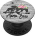 Blush Pink Floral Mama bear and one cub baby grey rustic PopSockets Adhesive PopGrip...