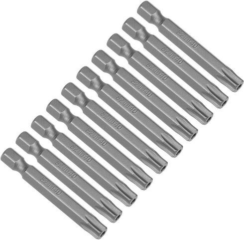 uxcell 10 Pcs T40 Magnetic Torx Screwdriver Bits, 1/4 Inch Hex Shank 2-inch Length S2 Security Tamper Proof Screw Driver Kit Tools...