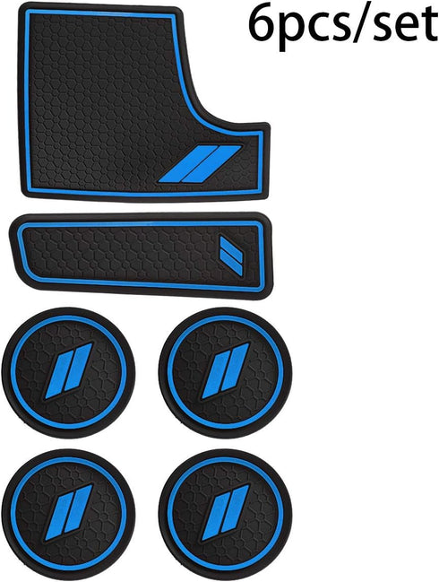 Auovo Anti dust Mats for Charger 2021 2020 2018 2017-2015 Accessories Custom Fit Cup Holder Liners Mats(6pcs/Set, Blue)...