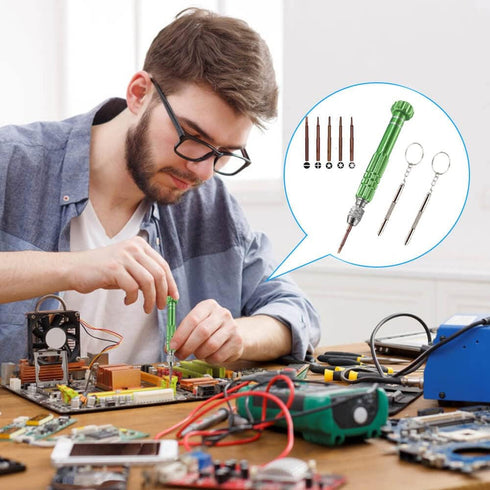 Esinam 8-in-1 Multifunctional Small Screwdriver for Eyeglass, Glasses Repair, Mini Screwdriver Kit for Cellphone, Eye Glasses, Electronics, Watch,...
