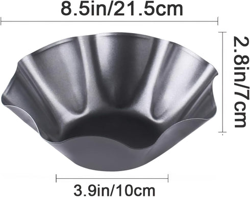 2 Pack 8.5" Nonstick Large Taco Shell Bowl – Carbon Steel Tortilla Maker Shell Pans Baking Molds Tostada for Frying Salad Bowls...