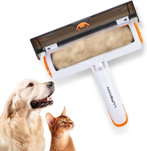 Roller Pet Hair Remover Reusable Lint Roller for Pet Hair Portable Cat and Dog Hair Remover Animal Fur Removal with Self-Cleaning Base for Couch, ...