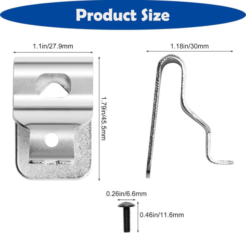10PCS Belt Clips for Dewalt, Anglecai Drill Tool Clips Hook Kit 304 Stainless Steel Drill Belt Clips with Screws for Dewalt N268241 Fit for 20V Po...