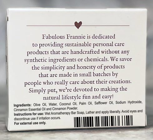 Fabulous Frannie Cinnamon Essential Oil Herbal Soap Gift Set each made with Cinnamon Pure Essential Oil 4 Ounce (Pack of 2)...