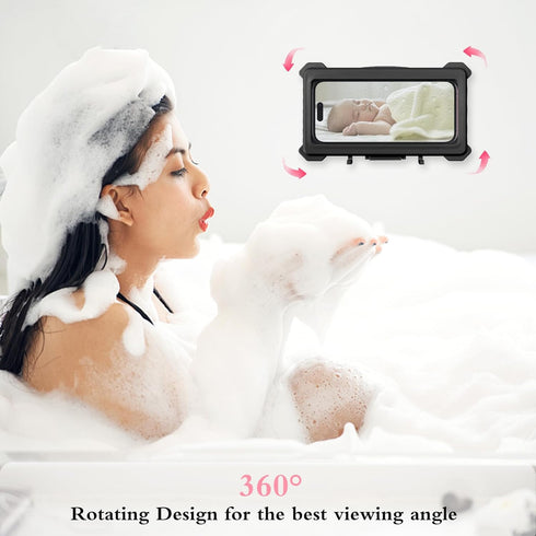 Large Shower Phone Holder Waterproof,Universal 360° Rotation Waterproof Shower Phone Holder with Touch Screen, Phone Shower Holder Waterproof, Bat...