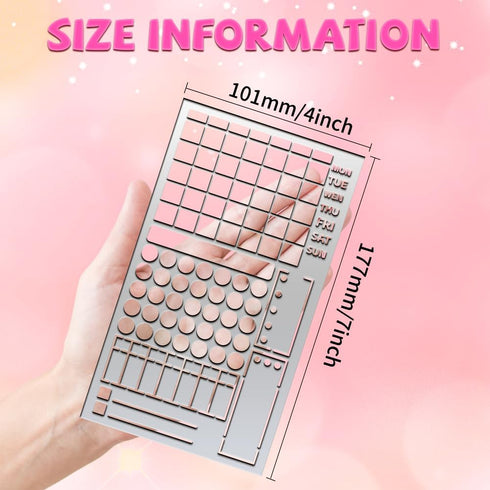 Journal Metal Stencils Dot Planner Stencils Week Bullet Calendars Stencil Notebook Diary Scrapbook Drawing Template Stainless Steel Stencils 4x7" ...