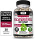 Kaya Naturals - Resveratrol Capsules - Anti Aging Supplement - Antioxidants with Brain Support - Maximum Benefits - 30 Veggies Capsules...