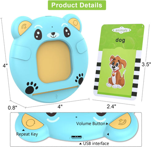 Talking Flash Cards Learning Toys for 2 3 4 5 6 Year Old Kids Toddler Flash Cards, Educational Toddlers Toys Reading Machine with 224 Words, Presc...