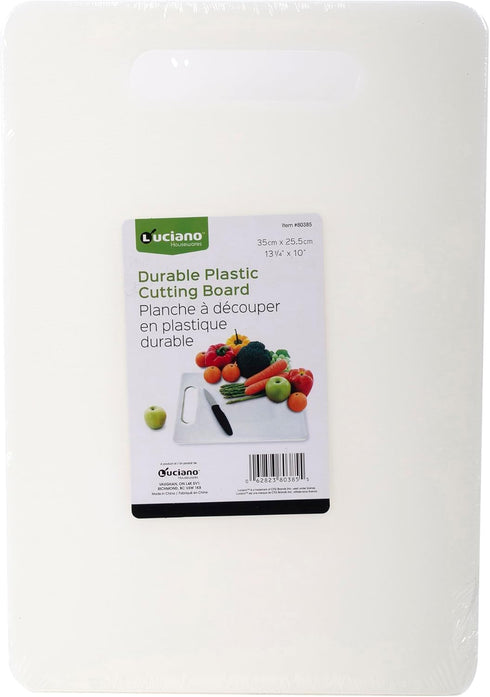 Luciano Plastic Cutting Board, 13.6 x 9.8 inches, White...