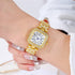 CdyBox 3Pack Classic Ladies Square Watches with Blue Hands Digital Watch Quartz Wristwatches with Inlay Diamond Strap...