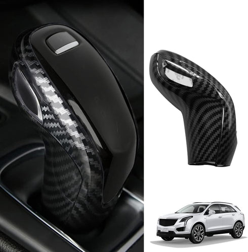 Sport Style Carbon Fiber Gear Shift Knob Cover Sticker Head Trim Compatible with Cadillac XT5 XT6 CT5 CT6 2023 2022 2021 2020...