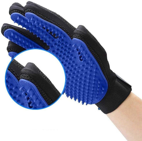 Pet Grooming Glove - Gentle Deshedding Brush Glove - Efficient Pet Hair Remover Mitt - Massage Tool with Enhanced Five Finger Design - Perfect for...