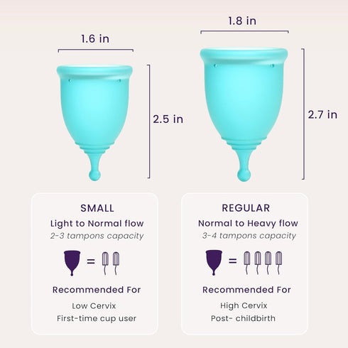 EcoBlossom Reusable Menstrual Cup Set - The Most Reliable Medical Grade Silicone Period Cups - Comfortably use for 12 Hours (Small & Large)...