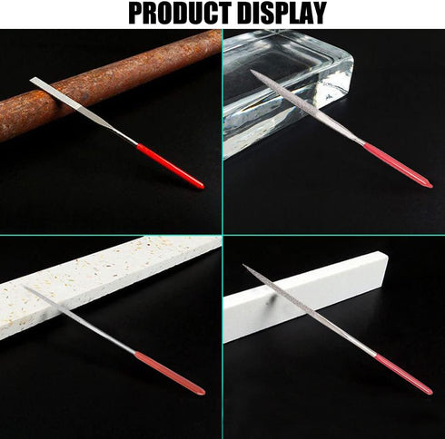 Utoolmart Diamond Needles File, 5mm x 180mm Round Diamond Needle File Set, 150 Grits Round Files Tools for Metal Glass Stone with Fine Sanding...