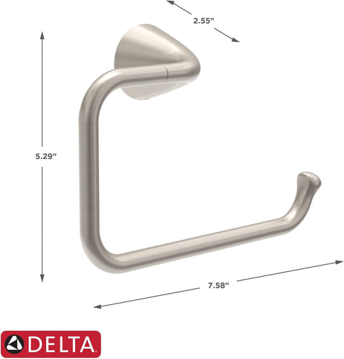 Delta ARV46-DN Arvo Wall Mount Square Open Towel Ring Bath Hardware Accessory in Brushed Nickel...
