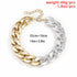 Punk Cuban Link Chain Choker Necklace Lightweight Chunky Necklace Oval Chain Link Necklace Hip Hop Jewelry for Women (Gold+Silver)...