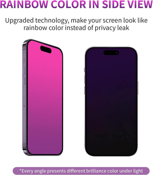 2 Pack Gradient Tempered Glass for iPhone 14 Pro Max Privacy Screen Protector for iPhone14 ProMax 6.7inch Anti Spy Anti Blue Light Eye Protection ...