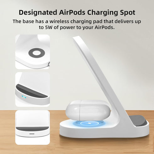 2 in 1 Charging Station for multi Devices, Wireless Charger Station for iPhone 15 14 13 12 Pro/Pro Max/Plus/Mini and Sumsung Pixel android wireles...