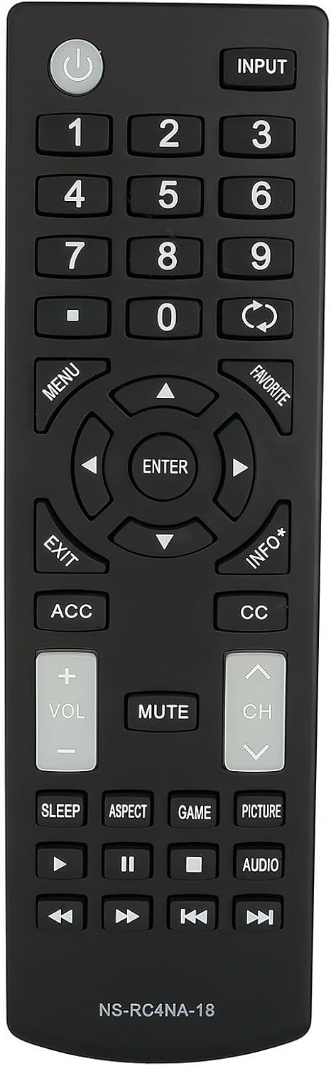 Replacement Remote NS-RC4NA-18 fit for Insignia TV NS-32D311NA17 NS-40D420NA18 NS-49D420NA18 NS-55D420NA18 NS-39D310NA17 NS-50D510NA17 NS32D311MX1...