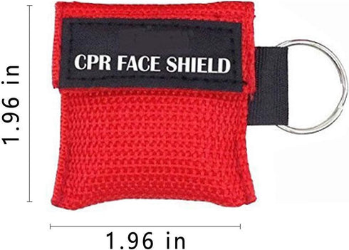 25pcs CPR Face Shield Mask Keychain Keying CPR Face Shields Pocket Mask for First Aid or CPR Training (Red-25)...