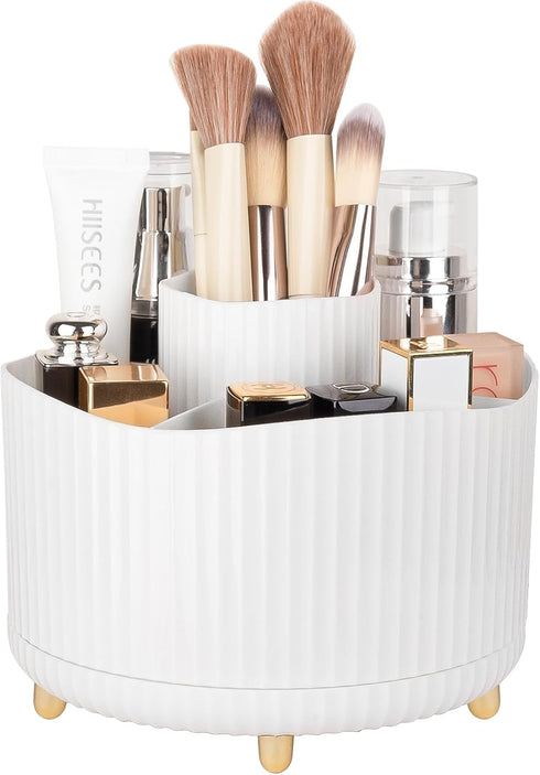 Anyoifax 360° Rotating Makeup Brush Holder Organizer, Make up Brushes Cup for Vanity, 5 Slot Spinning Makeup Organizers for Cosmetics, Lipstick, P...