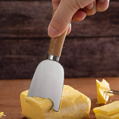 Cheese Knives Set with Wooden Handle,Mini Serving Tongs Spoons Forks Toothpick Flags for Party Christmas...