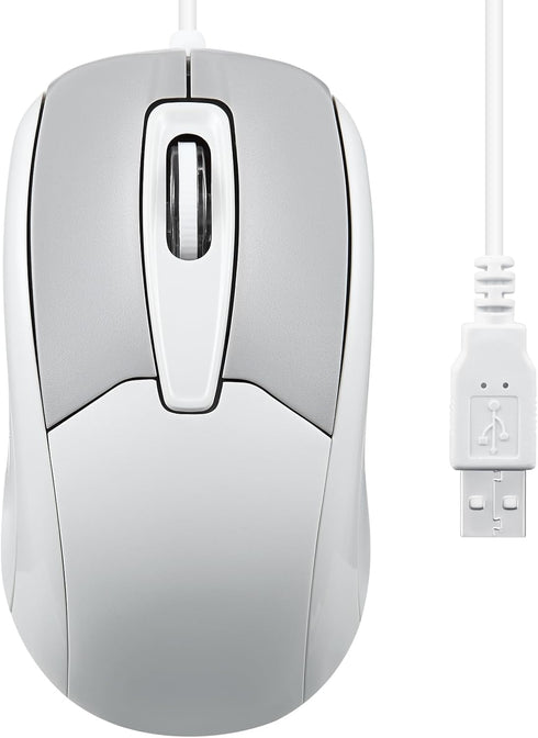 Perixx PERIMICE-209M 3 Button USB Wired Mouse - Optical - 1000 DPI - 5.9 Ft Cable - Beige...