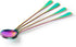 Long-handled ice tea spoon, cocktail stir spoons, stainless steel coffee spoons, Colored ice cream scoop Set of 4...
