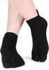 Meaiguo Toe Socks No Show Five Finger Socks for Men Women Running Hiking 6 Pairs(Black)...