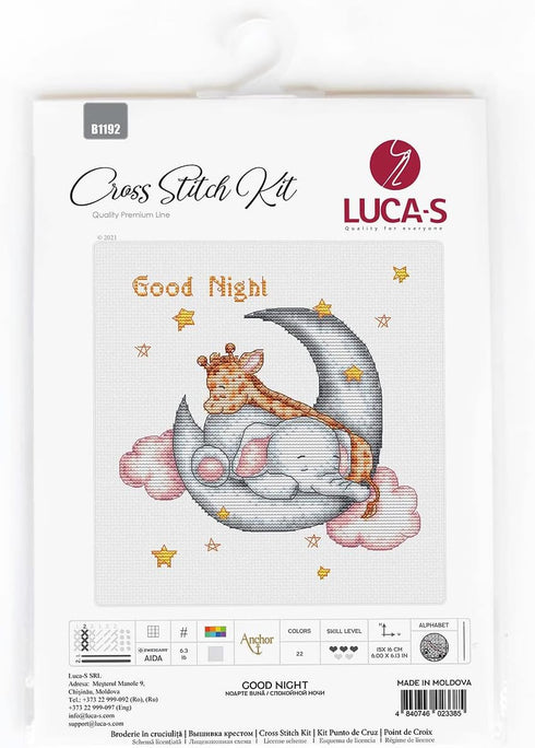Cross Stitch Kit Luca-S Gold - Good Night, B1192...