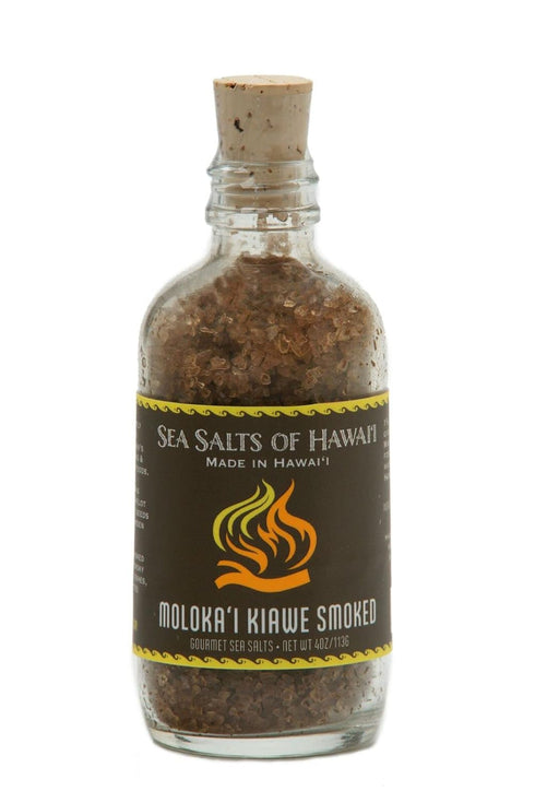 Sea Salts of Hawaii Molokai Kiawe Mesquite Smoked Hawaiian Sea Salt, 4 Ounce Bottle - Made in Hawaii...