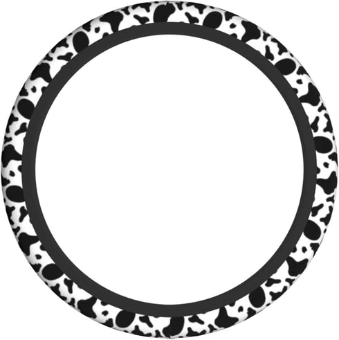 Cow Print Steering Wheel Cover for Women Cute Car Steering Wheel Cover Anti Slip and Sweat Absorption Comfortable Auto Steering Wheel Protector Ca...