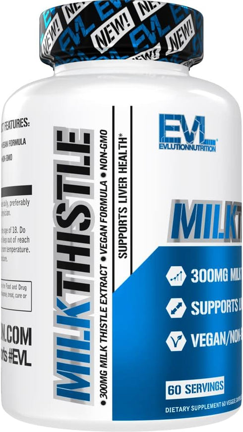 EVL Silymarin Milk Thistle Capsules - Pure Milk Thistle Supplement for Optimal Liver Cleanse Detox & Repair - Herbal Liver Support Supplement with...