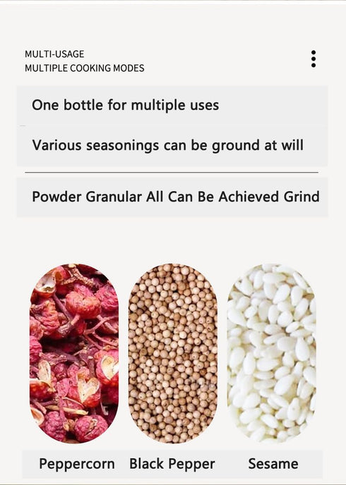 Salt and Pepper mills Grinder 2 in 1 Manual Stainless Steel Salt pulverizer kibbler Mill Herb Spice Grinder Shakers Refillable clean Adjustable Co...