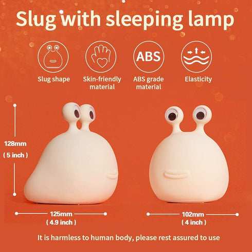 MUID Original Authentic Slug Night Light, Nursery Squishy Lamp, Silicone Light for Classroom, Cute Animal Bedside Lamp for Baby Kids Teens, Soft L...