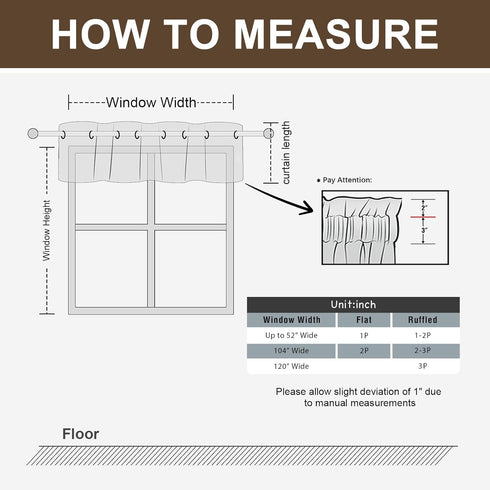 H.VERSAILTEX Blackout Curtain Valances for Kitchen Window/Living Room/Bathroom Privacy Added Rod Pocket Home Decoration Winow Valance, 52" W x 18"...