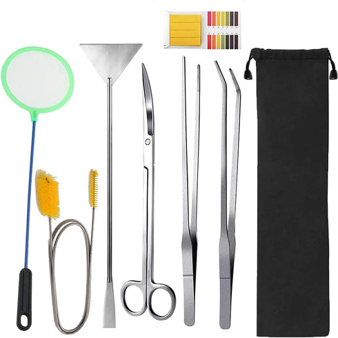 7 in 1 Aquarium Aquascaping Tools Kits,Stainless Steel Aquarium Plant Tools Tweezers Scissors Scrapers for Aquarium Tank Clean Fish Tank Aquascape...